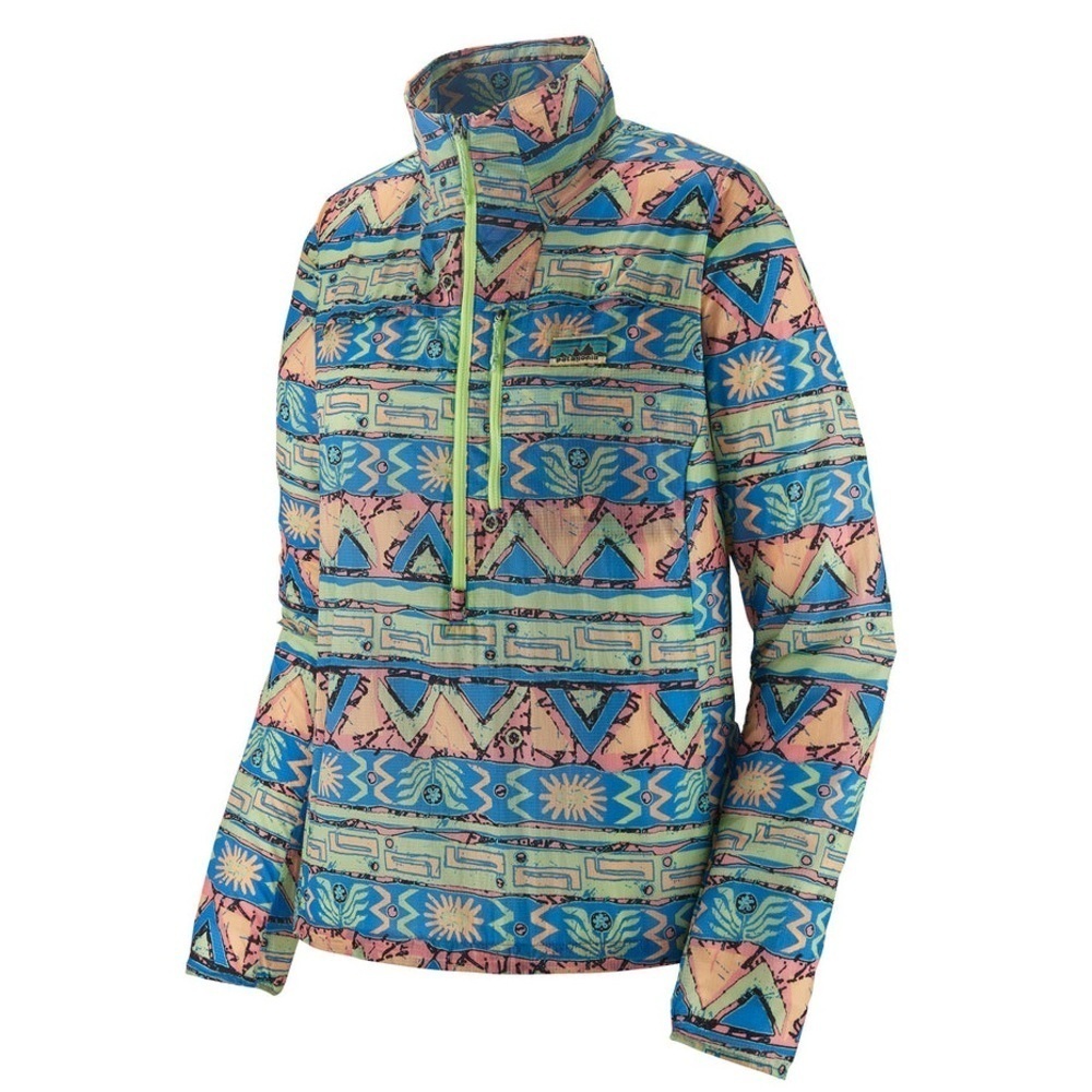 NWT Patagonia Women's Houdini Stash 1/2-Zip Pullover *High Hopes Geo/Salmdr Grn - Picture 3 of 9